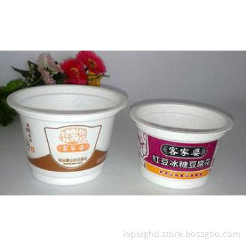 Disposable plastic Ice cream cups bean curd cups 310ml and